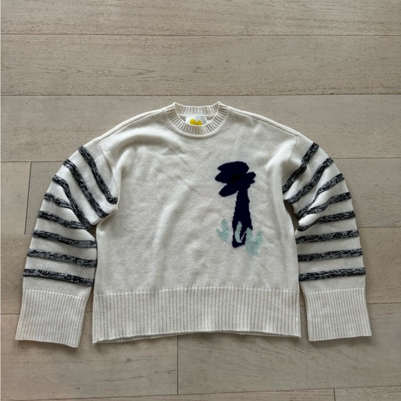 Kerri Rosenthal 100% Cashmere IMAGINE FLOWERS stunning sweater S - Picture 1 of 6